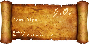 Jost Olga névjegykártya